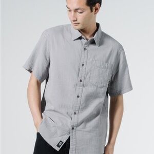 Thrills button down Mens cotton shirt XL gray